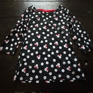 Black Minnie Mouse Polka Dot 3/4 Sleeve Top